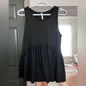 Black ruffle tank top